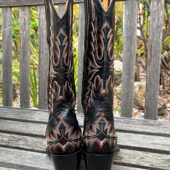 Old Gringo Sharon Black/Brown Women's Boots, Size 10 - Picture 7 of 16
